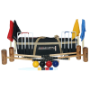 Juego de croquet Synco Croquet Sport Gold para 4 jugadores, juego profesional con bolas de croquet y accesorios (38 pulgadas) para adultos, perfecto para c?sped, patios traseros, parques y jardines, para juegos divertidos y profesionales.