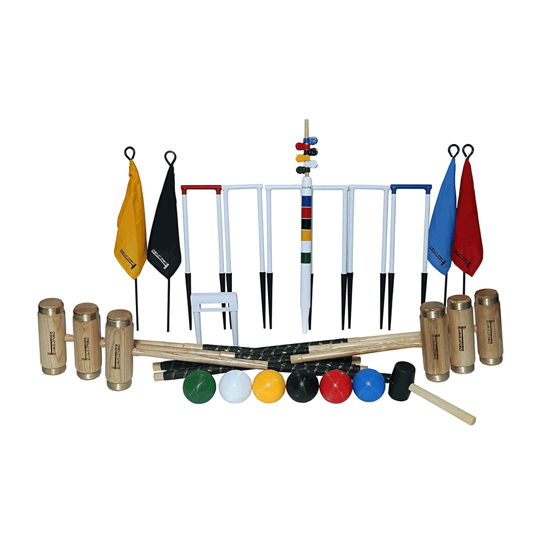 Juego de croquet Synco Croquet Sport Elite para 6 jugadores, juego Elite con bolas de croquet y accesorios (38 pulgadas), perfecto para c?sped, patios traseros, parques y jardines para divertirse, fiestas y juegos en familia. - Imagen 3