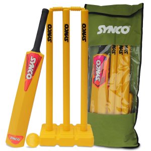 Juego de cr?quet de pl?stico Synco con pelota y bolsa de transporte para grupos de edad | Tama?o 5