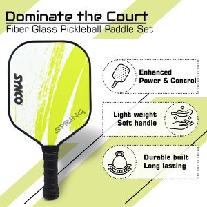 Alternative view of Juego de palas de pickleball Synco Spring Green | 1 raqueta de pickleball y 2 pelotas de pickleball con bolsa de transporte | Raqueta ligera de fibra de vidrio con empu?adura acolchada y c?moda