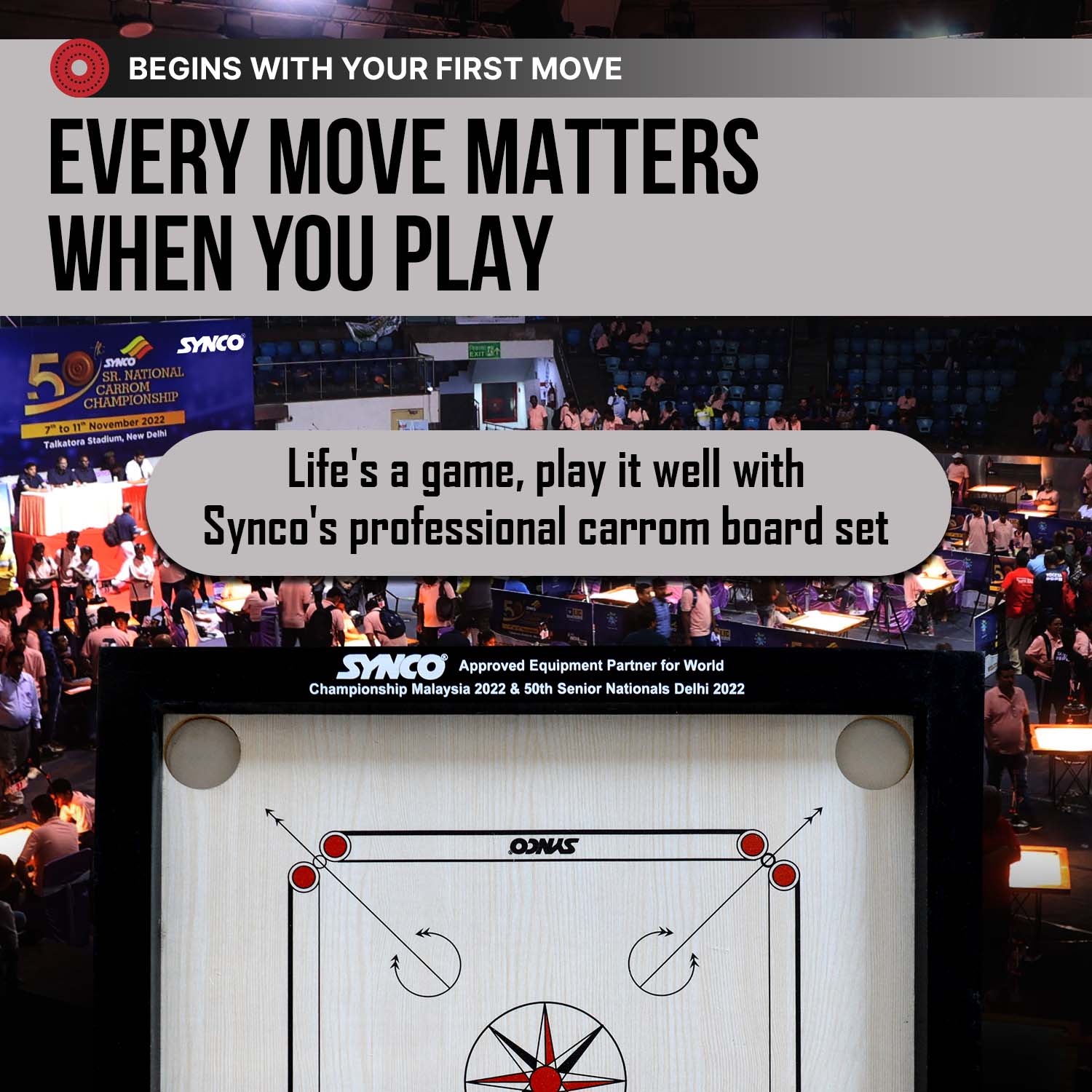 Tablero de carrom Synco de 20 pulgadas para ni?os | Acabado mate con bordes lisos | Material de madera ecol?gico | Grosor de 4 mm - Imagen 7