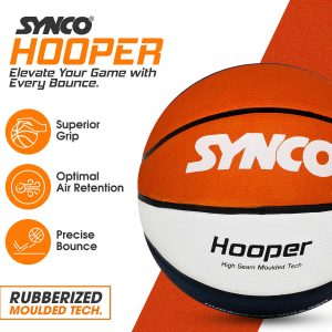 Alternative view of Bal?n de baloncesto para hombre de la serie Synco Hooper (talla 7) Rojo-Blanco-Azul