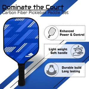 Alternative view of Set de palas de pickleball Synco Slash Carbon Fiber | 1 raqueta, 2 pelotas de pickleball con bolsa de transporte | Pala profesional de 16 mm