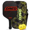 Set de palas de pickleball Synco Carbonium Red | 1 raqueta de pickleball y 2 pelotas de pickleball con bolsa de transporte | Raqueta ligera de fibra de vidrio con empu?adura c?moda y acolchada