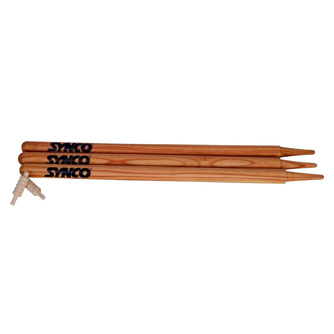 Juego de wickets de madera SYNCO para j?venes y adultos (3 wickets de madera, 2 bails). - Imagen 4