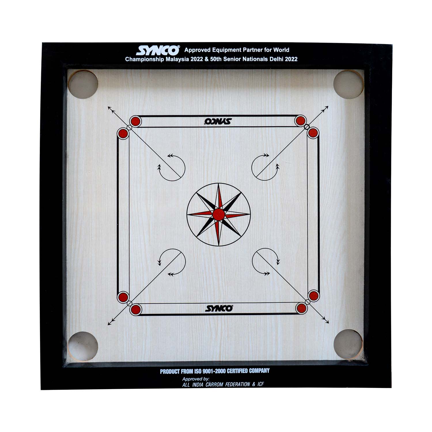 Tablero de carrom Synco de 20 pulgadas para ni?os | Acabado mate con bordes lisos | Material de madera ecol?gico | Grosor de 4 mm