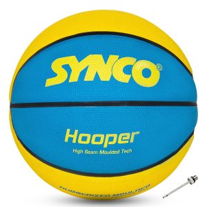 Bal?n de baloncesto para hombre de la serie Synco Hooper (talla 7) Azul Amarillo