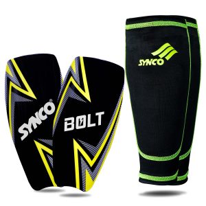 Espinillera Synco Bolt con manguito | Espinillera para f?tbol | Talla: mediana