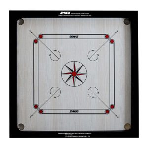 Tablero de carrom Synco de 32 pulgadas y 4 mm de grosor | Resistente al agua | Madera contrachapada india natural con acabado mate