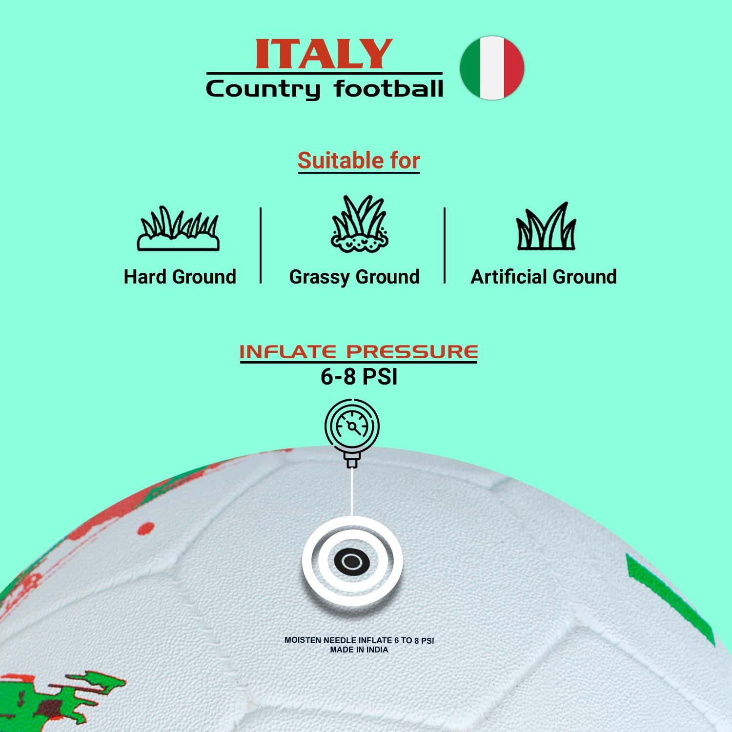 Synco Country Flag Football - Italia (talla 5) - Imagen 3