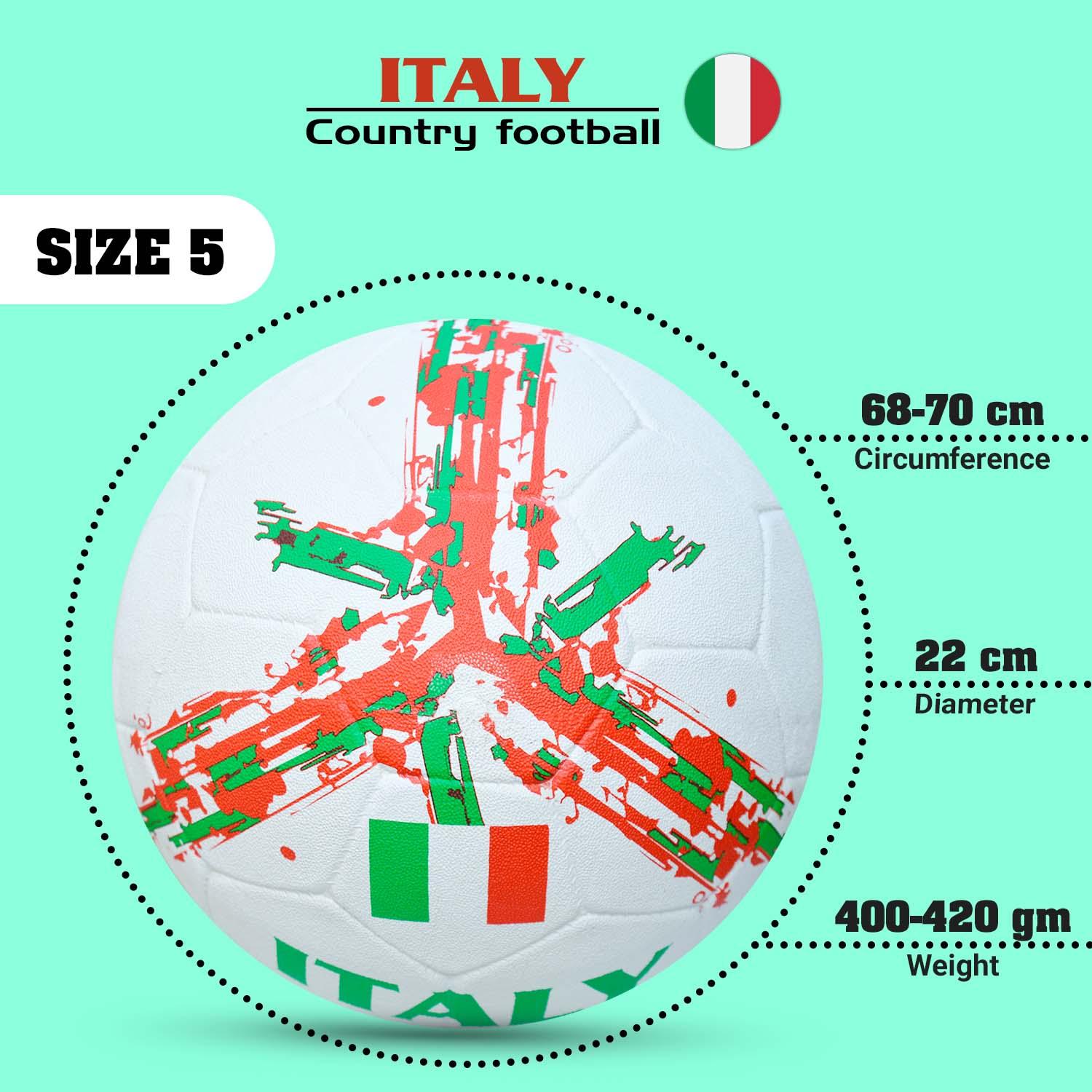 Synco Country Flag Football - Italia (talla 5) - Imagen 5
