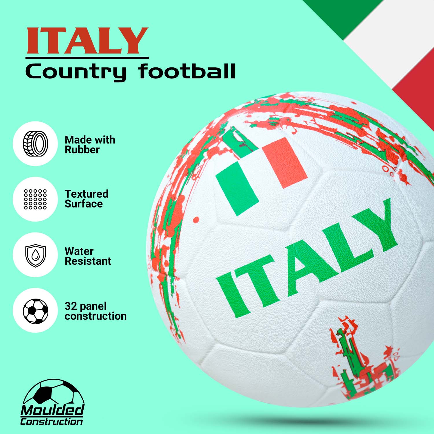 Synco Country Flag Football - Italia (talla 5) - Imagen 2