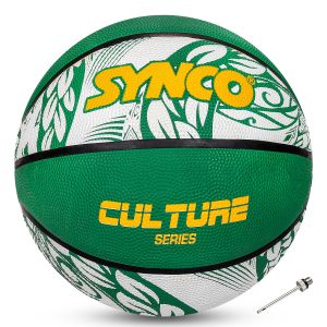 Bal?n de baloncesto Synco Culture (tama?o 5) Verde y blanco