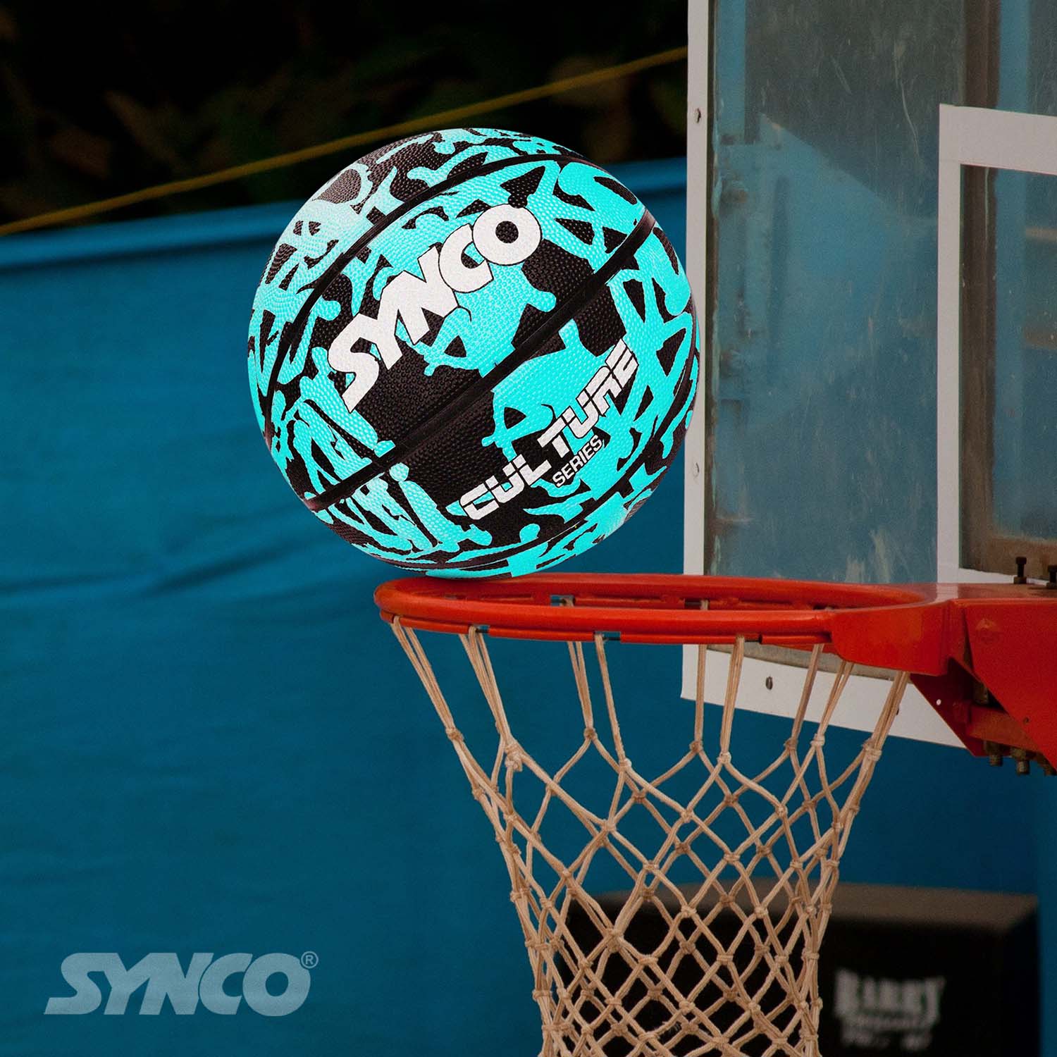 Bal?n de baloncesto Synco Culture (tama?o 5) azul-negro - Imagen 6