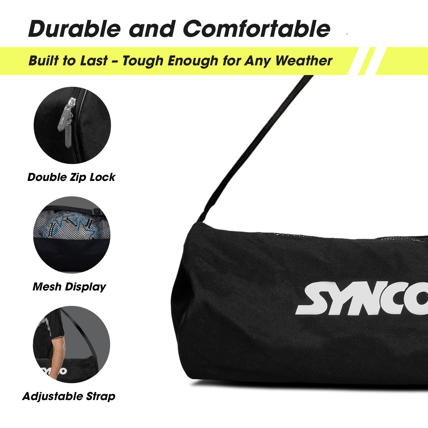 Bolsa de deporte Synco Flex 3 Ball Carrying (S) Negro - Imagen 4