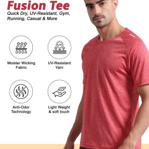 Alternative view of Camiseta deportiva Synco Fusion para hombre (rojo) - Ideal para correr y el gimnasio