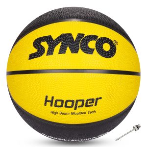 Bal?n de baloncesto Synco Hooper (tama?o 5) amarillo y negro