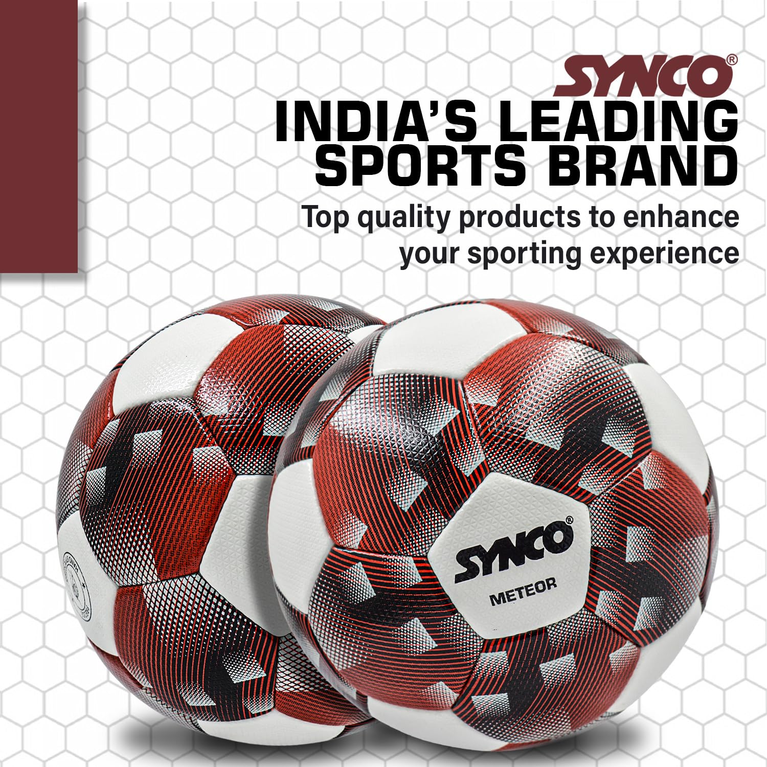 Bal?n de f?tbol Synco Meteor | Bal?n de partido profesional con certificaci?n FIFA | Material PU cosido a mano | Tama?o 5 - Imagen 6