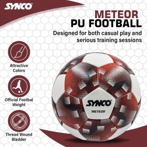 Alternative view of Bal?n de f?tbol Synco Meteor | Bal?n de partido profesional con certificaci?n FIFA | Material PU cosido a mano | Tama?o 5