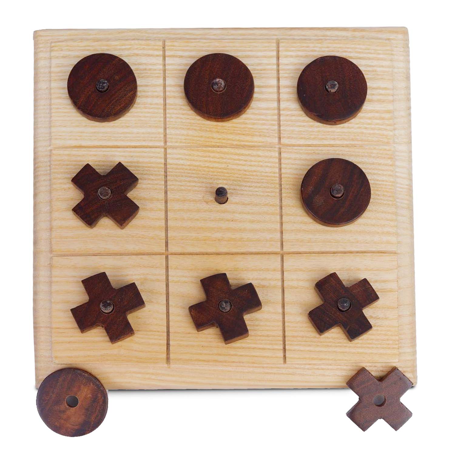 Synco Noughts & Crosses | Juego de madera Tic Tac | Color natural y acabado mate | Regalo para amigos y familiares - Imagen 2