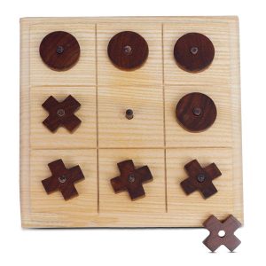 Synco Noughts & Crosses | Juego de madera Tic Tac | Color natural y acabado mate | Regalo para amigos y familiares
