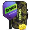 Set de palas de pickleball Synco Latitude Blue | 1 raqueta de pickleball y 2 pelotas de pickleball con bolsa de transporte | Raqueta ligera de fibra de vidrio con empu?adura acolchada y c?moda