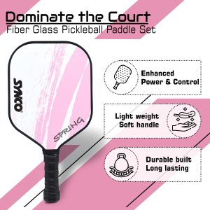 Alternative view of Set de palas de pickleball Synco Spring Pink | 2 raquetas de pickleball y 4 pelotas de pickleball con bolsa de transporte | Raqueta ligera de fibra de vidrio con empu?adura acolchada y c?moda