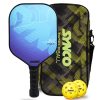 Set de palas de pickleball Synco Hybrid Max Blue | 1 raqueta de pickleball y 2 pelotas de pickleball con bolsa de transporte | Raqueta ligera de fibra de vidrio con empu?adura acolchada y c?moda