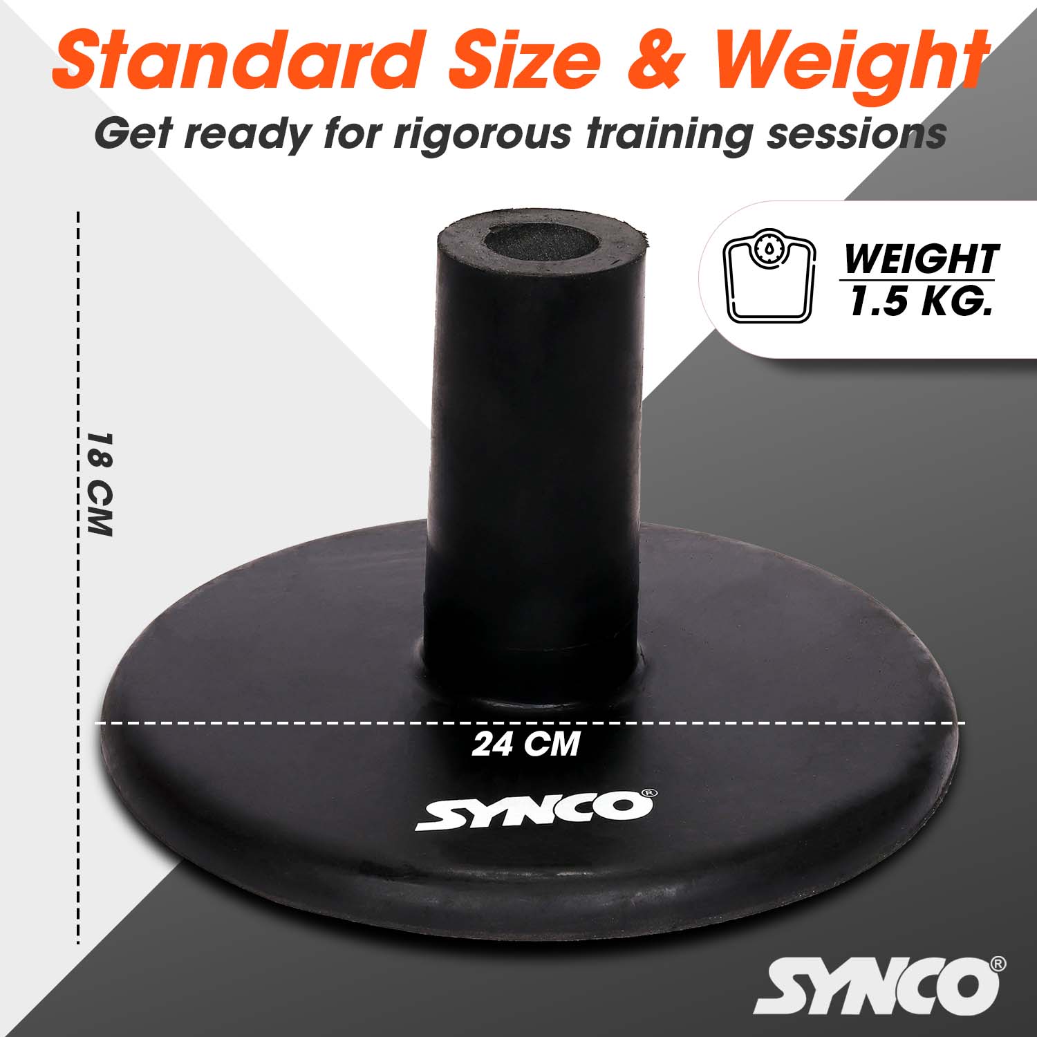 Base de goma Synco para poste con puntas (1,5 kg) Negro - Imagen 4