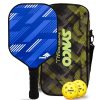 Set de palas de pickleball Synco Slash Carbon Fiber | 1 raqueta, 2 pelotas de pickleball con bolsa de transporte | Pala profesional de 16 mm