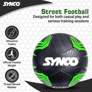 Alternative view of Bal?n de f?tbol Synco Street Soccer | Bal?n de f?tbol cosido y recubierto de goma | Bal?n de f?tbol para entrenamiento | Apto para terrenos duros | Para ni?os/ni?as | Tama?o 5 (negro)