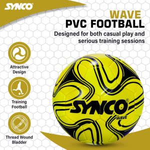 Alternative view of Bal?n de f?tbol Synco Wave | Bal?n de entrenamiento | Cosido a m?quina con PVC | Bal?n de f?tbol tama?o 5