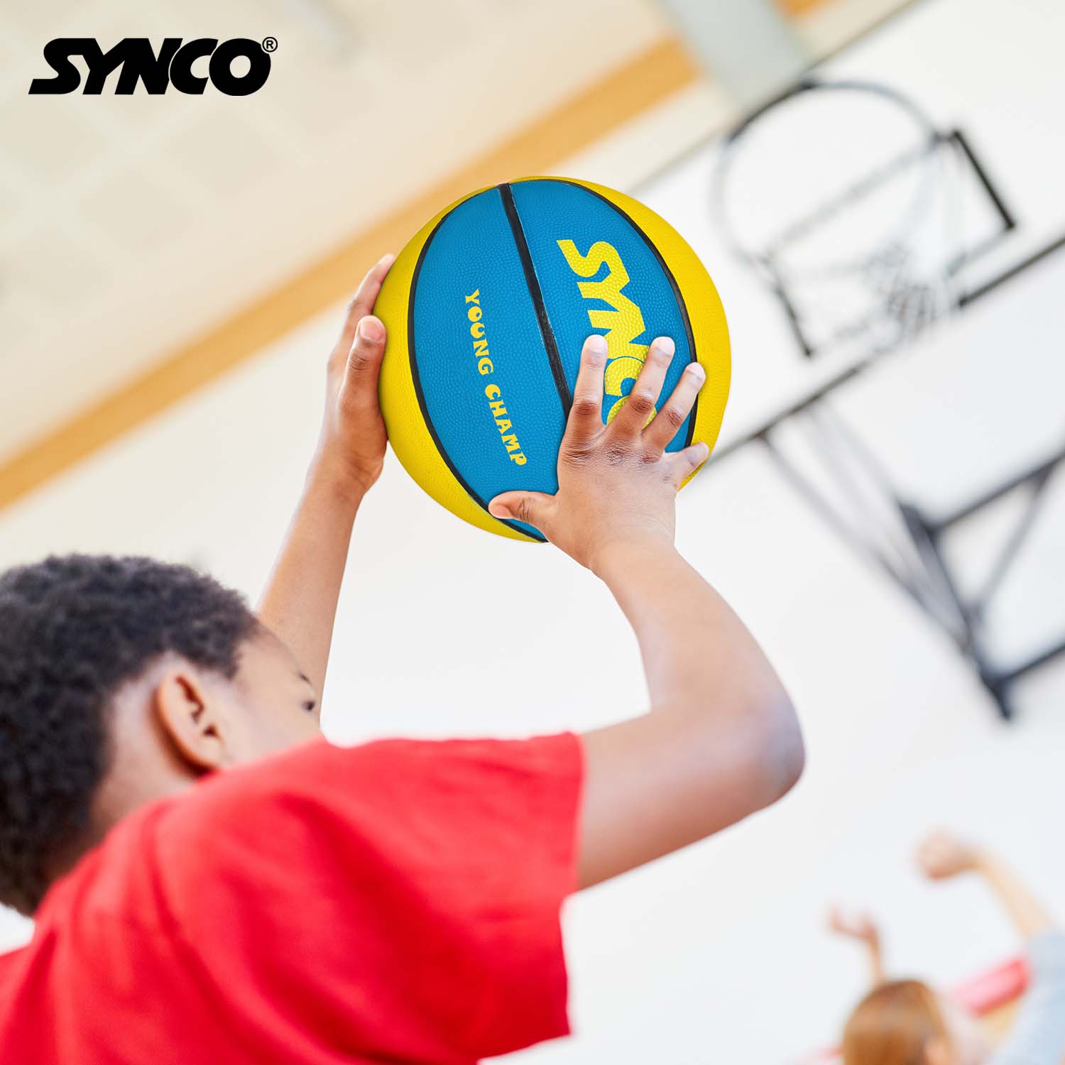 Synco Young Champ Basketball (talla 3) azul y amarillo - Imagen 6