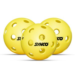 Pelota de pickleball Synco S26 | Pickleball de alto rendimiento para interior | Juego de 3