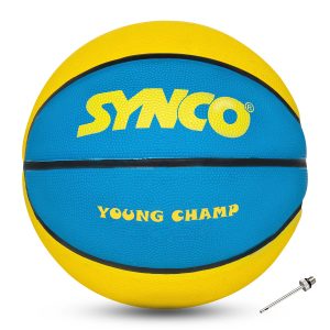 Synco Young Champ Basketball (talla 3) azul y amarillo