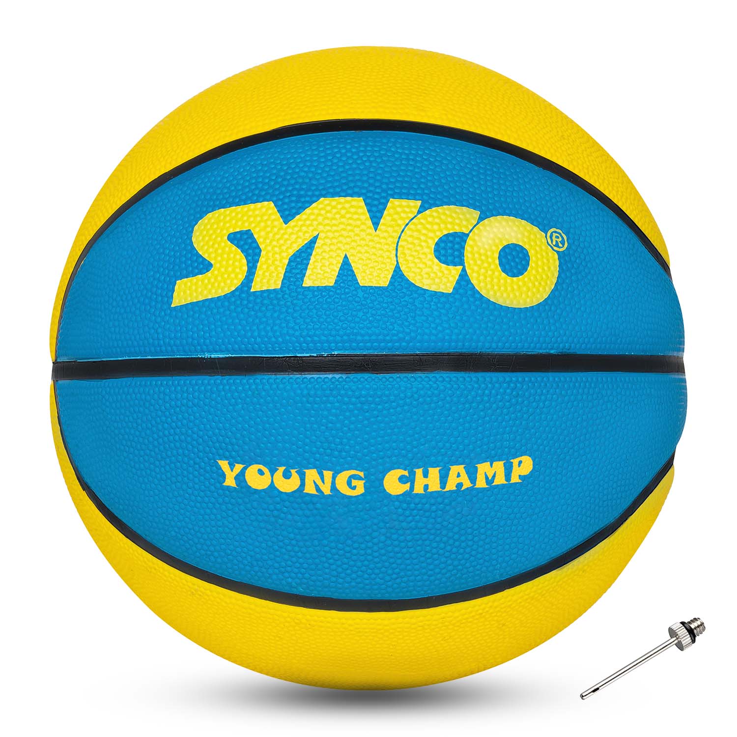 Synco Young Champ Basketball (talla 3) azul y amarillo