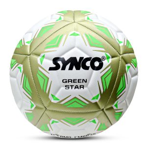 Bal?n de f?tbol Synco Green Star Embossed | Bal?n de partido profesional | Cosido a m?quina con TPU | Tama?o 5