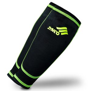 Fundas de compresi?n para espinilleras Synco | Tejido el?stico de lycra | 1 par, color negro