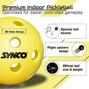 Alternative view of Pelota de pickleball Synco S26 | Pickleball de alto rendimiento para interiores | Juego de 12