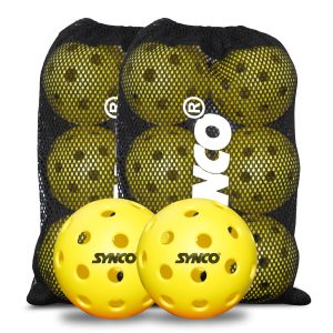 Pelota de pickleball Synco S40 | Pelota de alto rendimiento para exteriores | Juego de 12