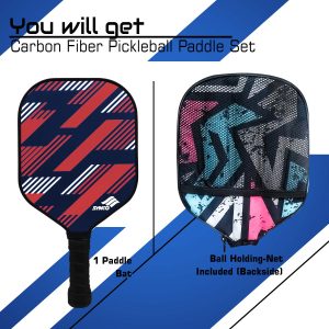 Alternative view of Raqueta de pickleball Synco Slash de fibra de carbono (roja) con funda de transporte gratuita